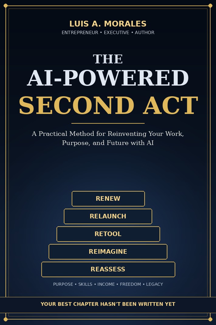 Portada de The AI-Powered Second Act, de Luis A. Morales